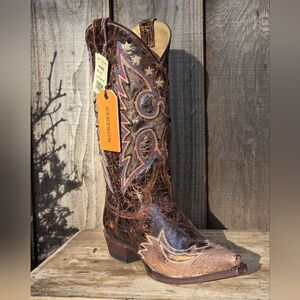 NEW Stetson Brown Leather Cowboy Boots